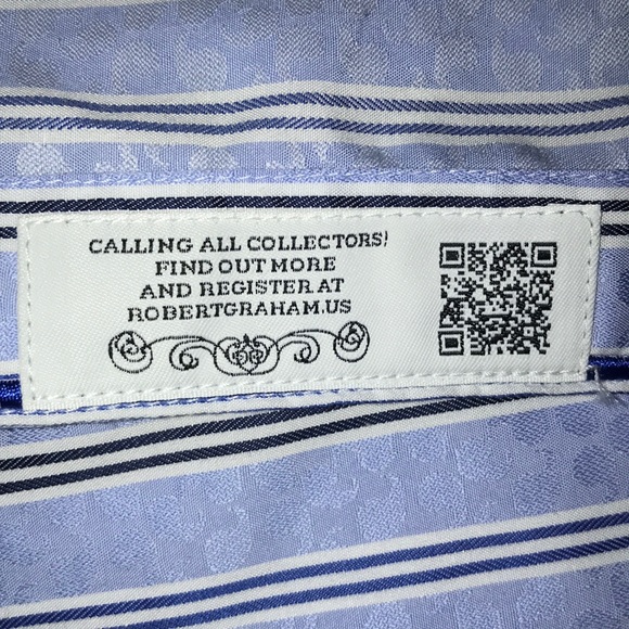 Robert Graham Dress Shirt Burton Down Striped - Picture 8 of 8